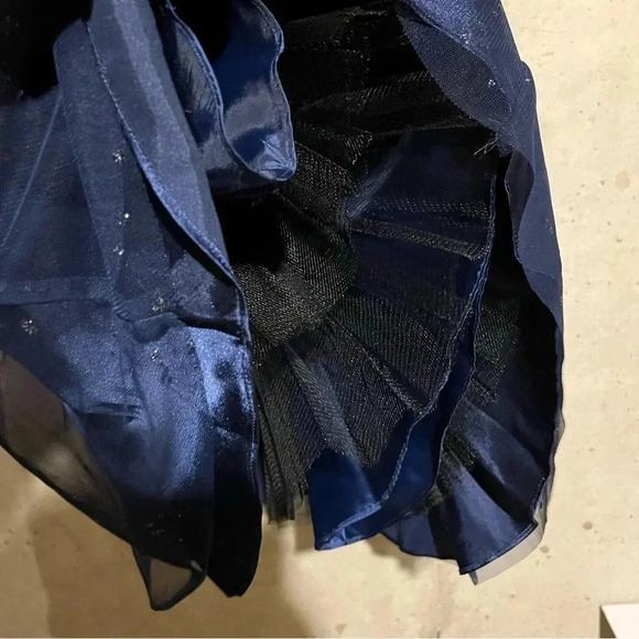 Hailey Logan by Adrianna Papell Formal Blue Glitter Mini Dress Size Juniors 5/6 - Picture 7 of 10